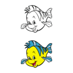 The little mermaid Flounder Logo PNG Download